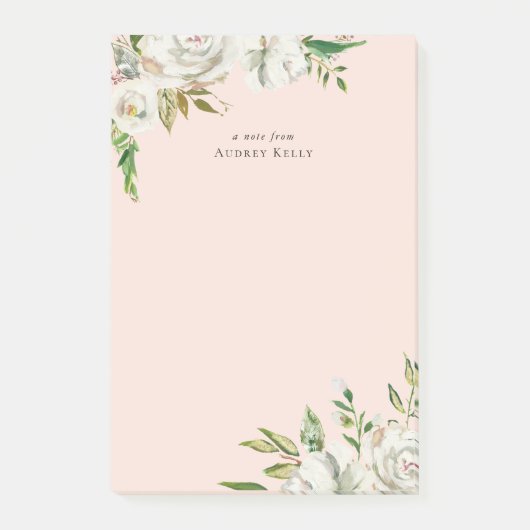 Post-it® Flores dorées Personnalisées Monogrammes (Devant)