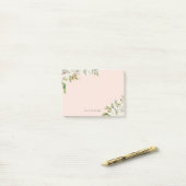 Post-it® Flores dorées Personnalisées Monogrammes (Sur un bureau)