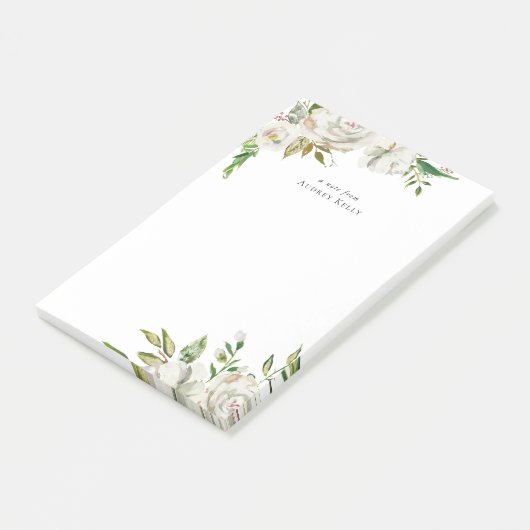 Post-it® Flores dorées Personnalisées Monogrammes (Incliné)