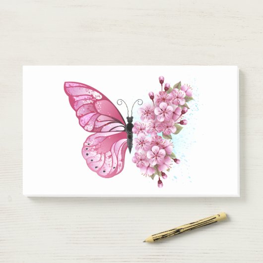 Post-it® Flower Butterfly (Sur un bureau)