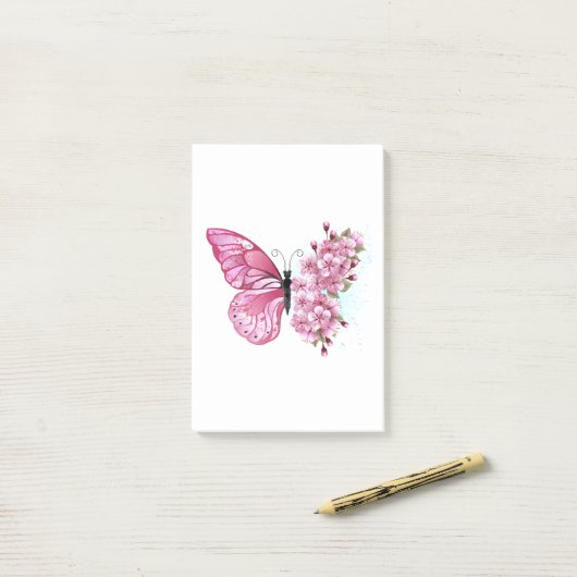 Post-it® Flower Butterfly (Sur un bureau)
