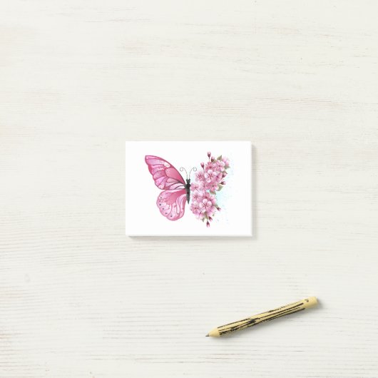 Post-it® Flower Butterfly (Sur un bureau)