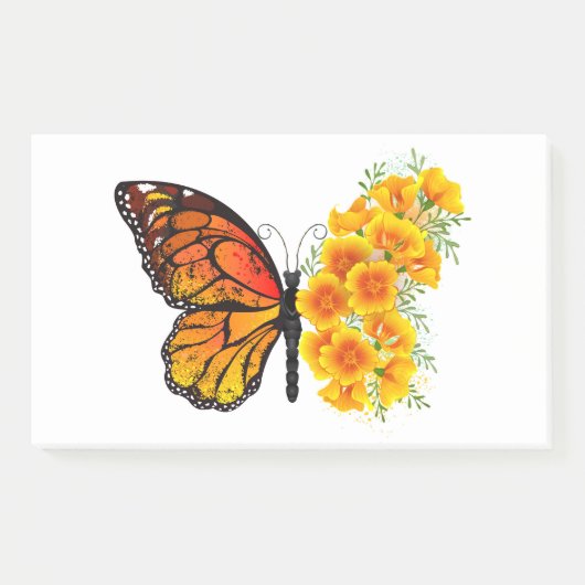 Post-it® Flower Butterfly with Yellow California Poppy (Devant)