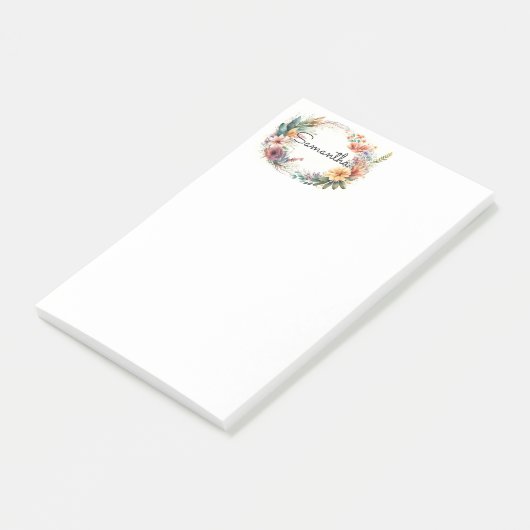 Post-it® Flower Wreath Personalized Post It Notes (Incliné)