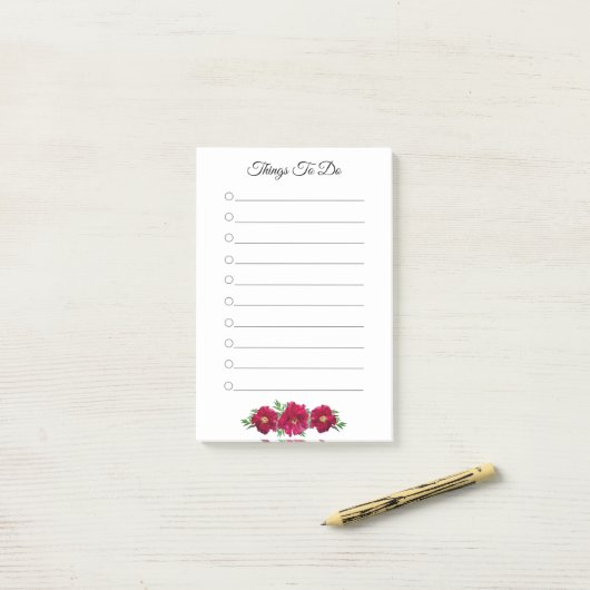 Post-it® Flowers and Things To Do Lined Notes (Sur un bureau)