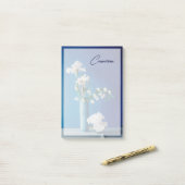 Post-it® Flowers | White Iris in Vase (Sur un bureau)