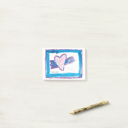 Post-it® Flying Heart - Kids Art for CHOC (Sur un bureau)