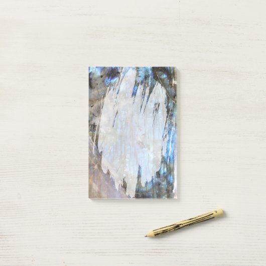 Post-it® Fond Azure et Iridescence (Sur un bureau)