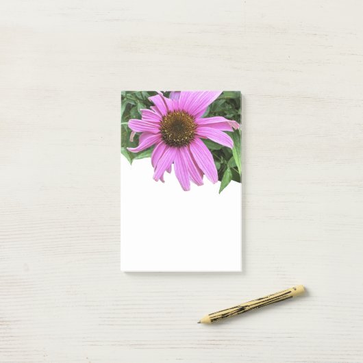 Post-it® Fond de la feuille de confleur rose rose pourpre (Sur un bureau)