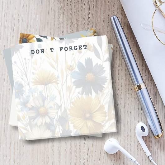 Post-it® Fond d'image aquarelle de fleurs personnalisable
