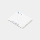 Post-it® Fond en damas blanc avec typographie bleue (Incliné)
