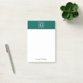Post-it® Forest Green a encadré décoré d'un monogramme (Bureau)