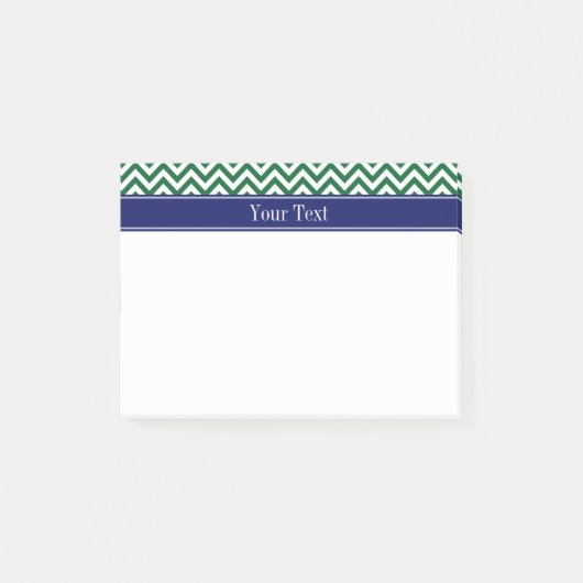Post-it® Forest Green SLg Chevron Nom de la marine Monogram (Devant)