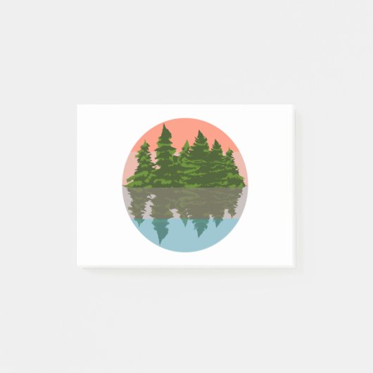 Post-it® Forêt Coucher Nature Pins Arbres (Devant)