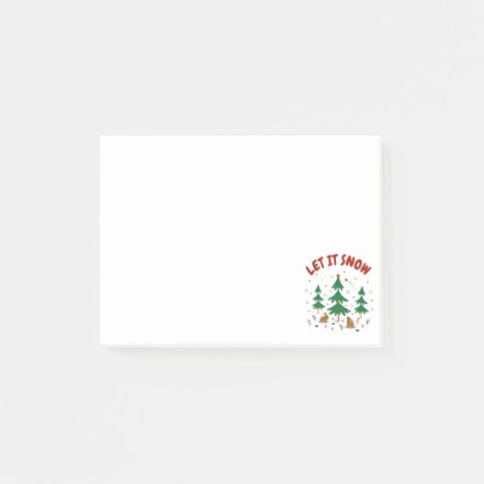 Post-it® Forêt de Noël étoilée avec lapins (Devant)