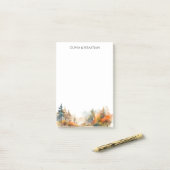 Post-it® Forêt rustique d'automne (Sur un bureau)