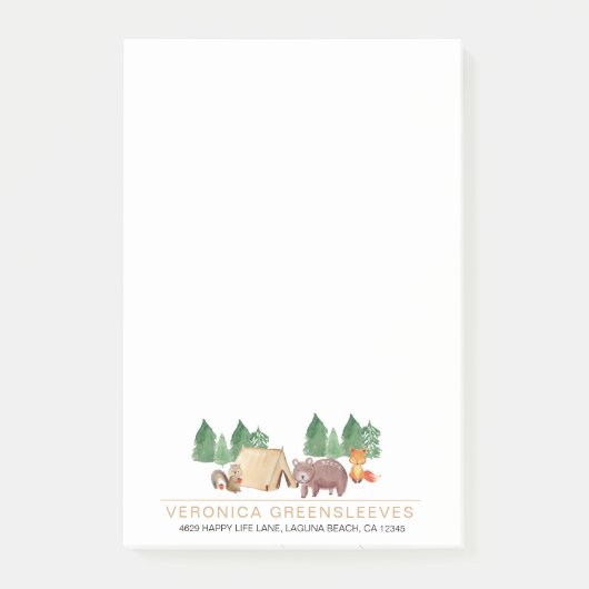 Post-it® Forêt rustique mignonne Forêt Boisé Animal (Devant)
