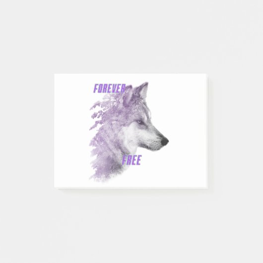 Post-it® Forever Free Violet Wolf Post-it Notes (Devant)