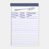 Post-it® Fork à choix multiple 4"X6" (Devant)