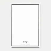 Post-it® Formal Elegant Black White Bordure Nom Adresse (Devant)