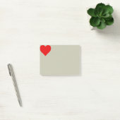 Post-it® Forme de cœur rouge amour classique minimalisme (Bureau)