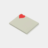 Post-it® Forme de cœur rouge amour classique minimalisme (Incliné)