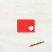 Post-it® Forme de coeur rouge et blanc (Sur un bureau)