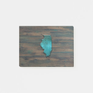 Post-it® Forme d'état de l'Illinois Turquoise