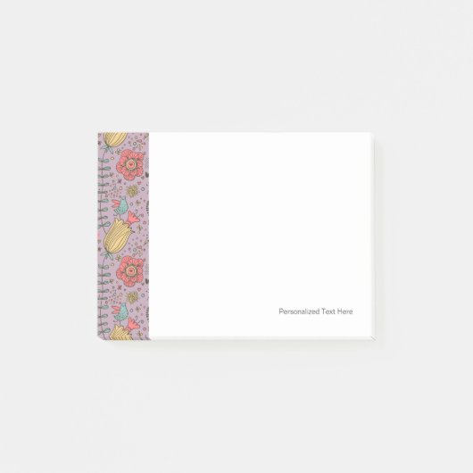 Post-it® Forme florale raffinée avec fleurs (Devant)