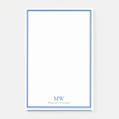 Post-it® Formel Elegant Bleu Bordure Nom Adresse (Devant)