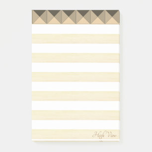 Post-it® Formes et rayures de pyramide Taupe Beige