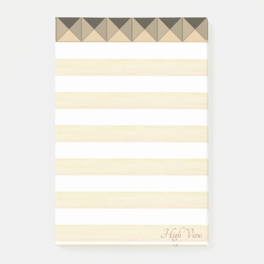Post-it® Formes et rayures de pyramide Taupe Beige (Devant)