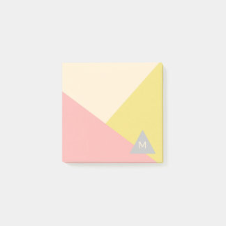 Post-it® Formes géométriques en couleurs pastel monogrammée