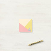 Post-it® Formes géométriques en couleurs pastel monogrammée (Sur un bureau)