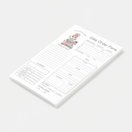 Post-it® Formulaire de commande de gâteau de boulangerie pe (Incliné)