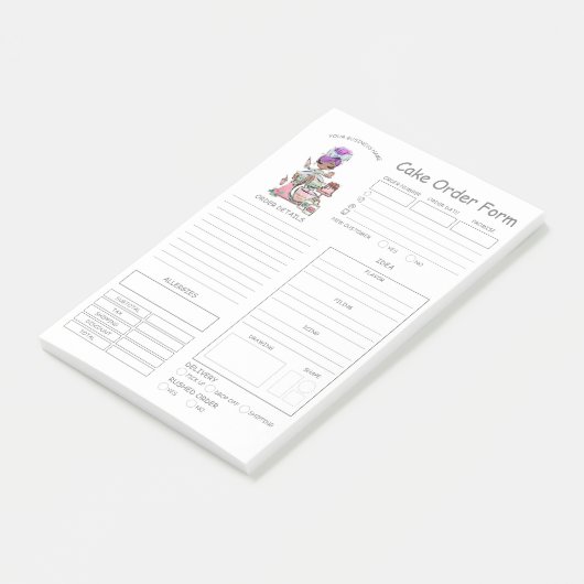 Post-it® Formulaire de commande de gâteau de boulangerie pe (Incliné)