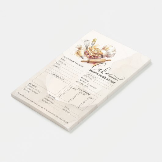 Post-it® Formulaire de commande de pâtissier de boulangerie (Incliné)