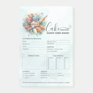 Post-it® Formulaire de commande de pâtissier de boulangerie