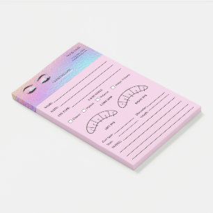 Post-it® Formulaire de dossier client pour cils holographiq