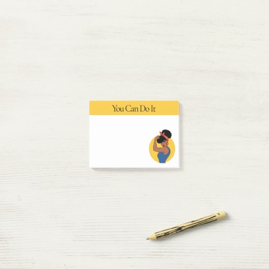 Post-it® Forte note de femme noire (Sur un bureau)