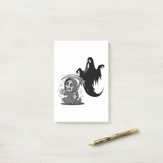 Post-it® Foutaise et fantôme effrayés. (Sur un bureau)