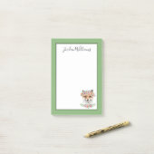 Post-it® Fox floral | ajoutent votre nom (Sur un bureau)