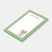 Post-it® Fox floral | ajoutent votre nom (Incliné)