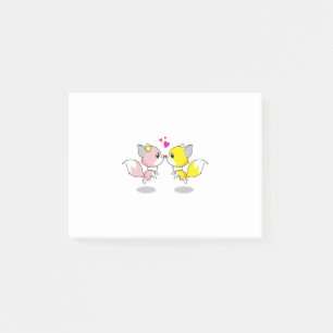 Post-it® Fox Love Kiss Animal mignon Drôle Drôle