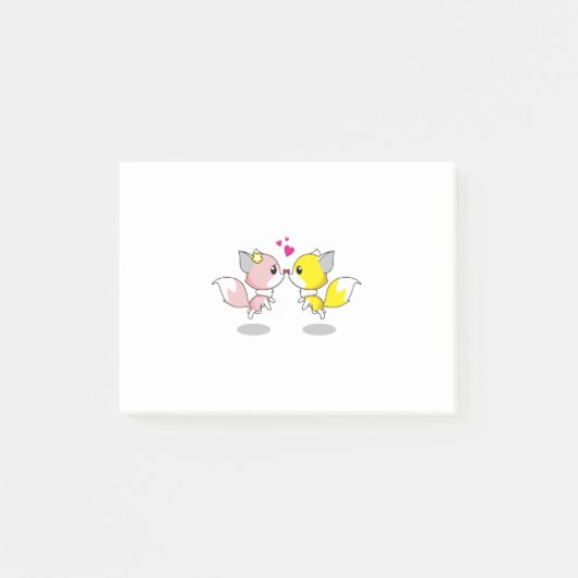 Post-it® Fox Love Kiss Animal mignon Drôle Drôle (Devant)