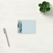 Post-it® Fractal Floral Moderne Abstrait Fleur Bleu Gris (Bureau)