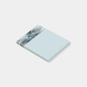 Post-it® Fractal Floral Moderne Abstrait Fleur Bleu Gris (Incliné)