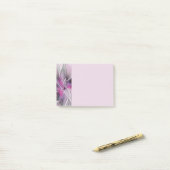 Post-it® Fractal Floral Moderne Abstrait Fleur Rose Gris (Sur un bureau)