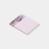 Post-it® Fractal Floral Moderne Abstrait Fleur Rose Gris (Incliné)