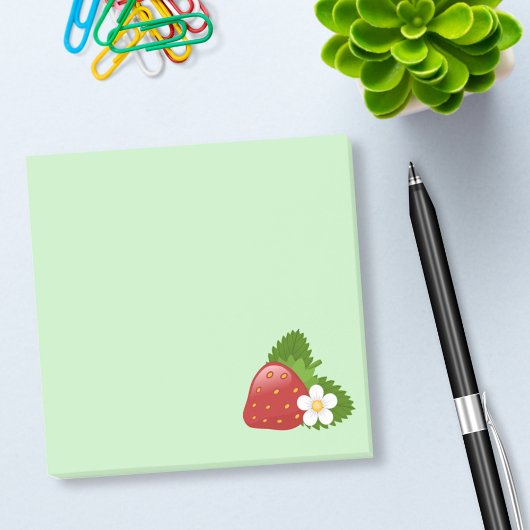 Post-it® Fraise rouge sucrée sur vert